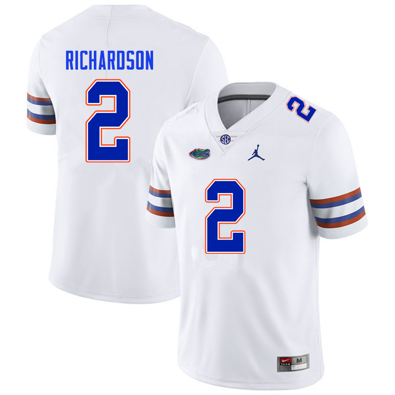 Men #2 Anthony Richardson Florida Gators College Football Jerseys Sale-White - Click Image to Close